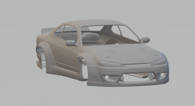 Nissan silvia s15 custom 3D Print Model .c4d .max .obj .3ds .fbx .stl .blend 