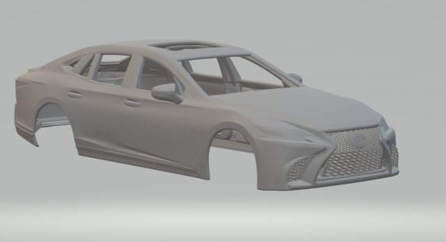 Lexus ls 500 3D-printmodel .c4d .max .obj .3ds .fbx .stl .blend 