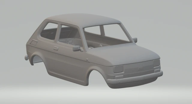 Fiat 126 3D Print Model .c4d .max .obj .3ds .fbx .stl .blend