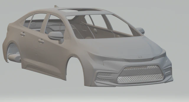 Toyota corolla 3D Print Model .c4d .max .obj .3ds .fbx .stl .blend 