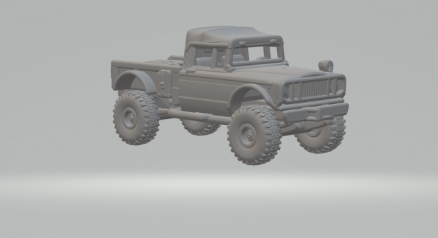 JEEP KAISER M715 Modèles 3D en vedette .c4d .max .obj .3ds .fbx .stl .blend 