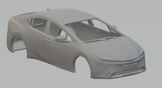 Toyota Prius 2023 3D Print Model .c4d .max .obj .3ds .fbx .stl .blend