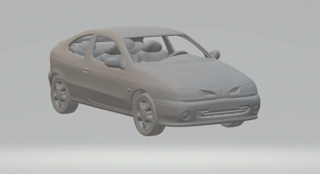 Renault Megane Coup 98 3D Print Model .c4d .max .obj .3ds .fbx .stl .blend 