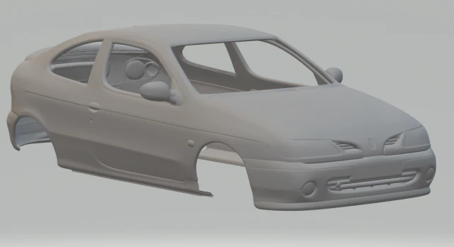 RENAULT MEGANE COUPE 98 3D Print Model .c4d .max .obj .3ds .fbx .stl .blend 