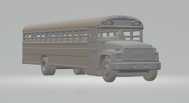GMC SCHOOL BUS 3D Print Model .c4d .max .obj .3ds .fbx .stl .blend 