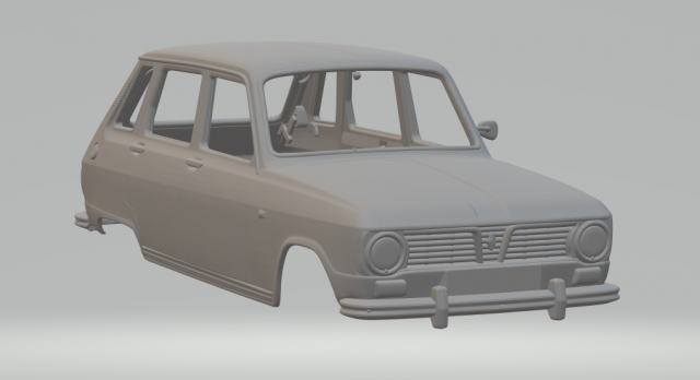 RENAULT R6 1968 Model do druku 3D .c4d .max .obj .3ds .fbx .stl .blend 