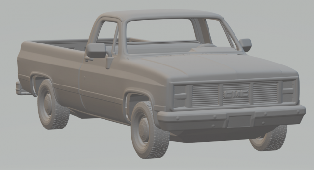 GMC SIERRA 1985 3Dプリントモデル .c4d .max .obj .3ds .fbx .stl .blend 