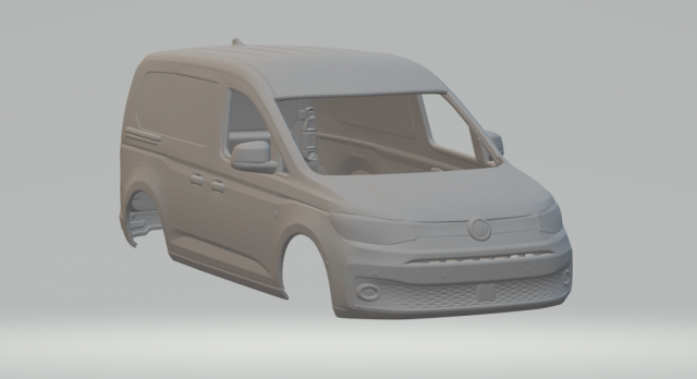 VW CADDY VAN bofy 3Dプリントモデル .c4d .max .obj .3ds .fbx .stl .blend 
