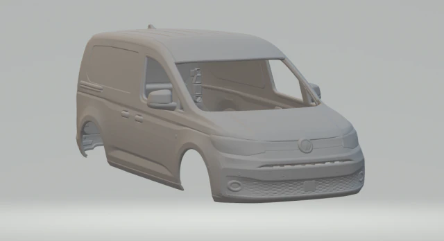 VW CADDY VAN bofy 3D Print Model .c4d .max .obj .3ds .fbx .stl .blend