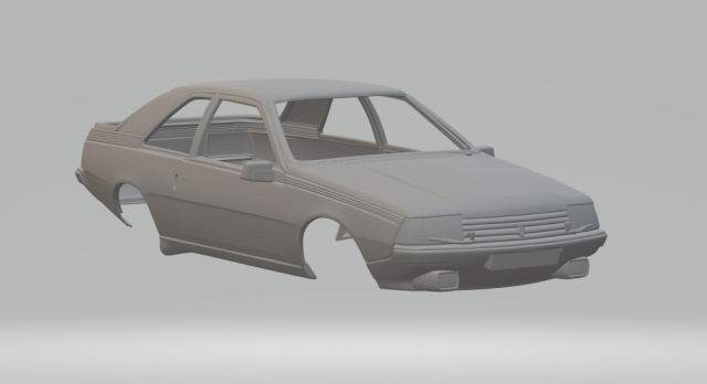 1983 Renault Fuego Turbo 3D Принт Модель .c4d .max .obj .3ds .fbx .stl .blend 