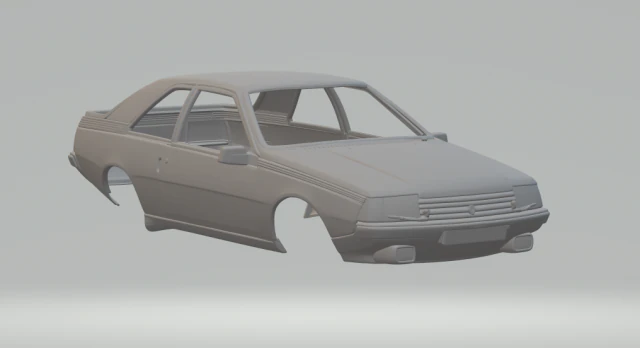 1983 Renault Fuego Turbo 3D Print Model .c4d .max .obj .3ds .fbx .stl .blend 