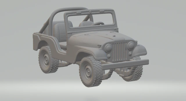 JEEP CJ5 3D Print Model .c4d .max .obj .3ds .fbx .stl .blend 