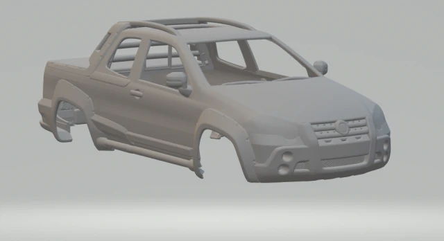 Fiat strada 3D Print Model .c4d .max .obj .3ds .fbx .stl .blend 