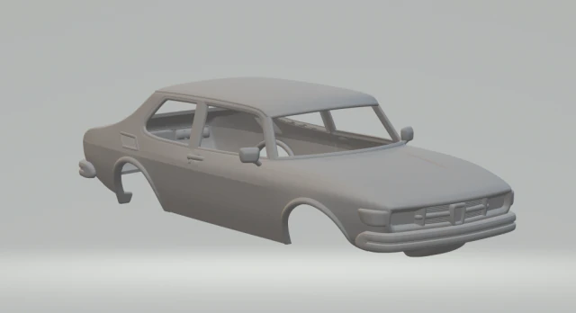 Saab 99 1972 3D Print Model .c4d .max .obj .3ds .fbx .stl .blend