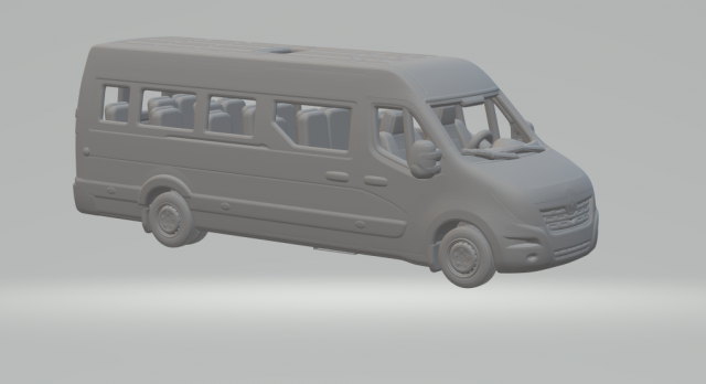 Renault master minibus 3D Принт Модель .c4d .max .obj .3ds .fbx .stl .blend 