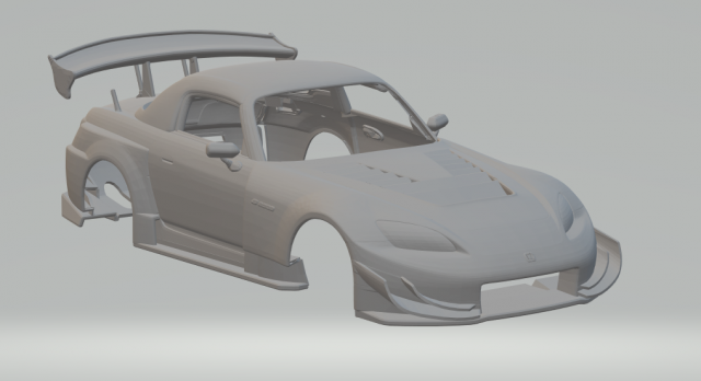 HONDA S2000 RACE CAR 3D Print Model .c4d .max .obj .3ds .fbx .stl .blend