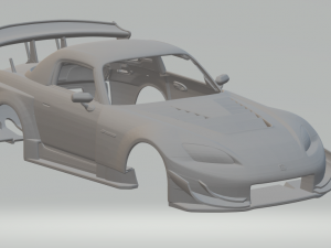 HONDA S2000 RACE CAR 3Dプリントモデル