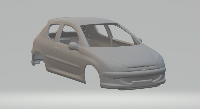 Peugeot 206 Modelo de Impressão 3D .c4d .max .obj .3ds .fbx .stl .blend