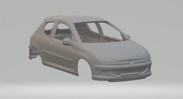 Peugeot 206 3D Print Model .c4d .max .obj .3ds .fbx .stl .blend 