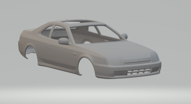 Honda prelude 3D Print Model .c4d .max .obj .3ds .fbx .stl .blend 