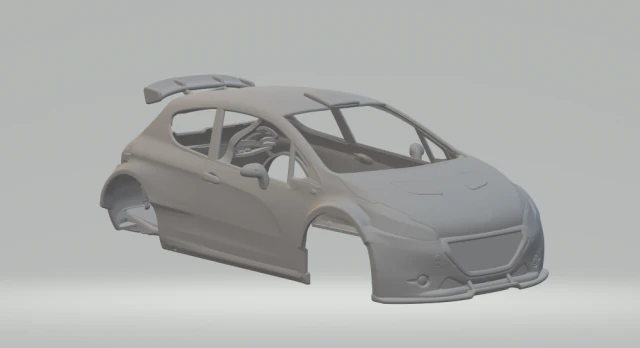 PEUGEOT 208 race car 3D Print Model .c4d .max .obj .3ds .fbx .stl .blend 