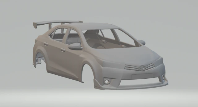 Toyota corolla race car 3D Print Model .c4d .max .obj .3ds .fbx .stl .blend 