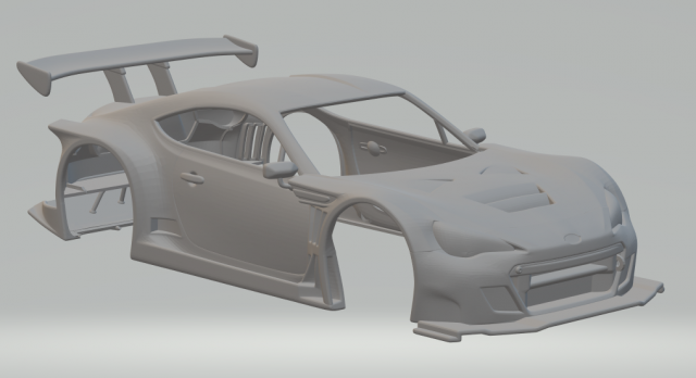 Subaru brz race car 3D Baskı Modeli .c4d .max .obj .3ds .fbx .stl .blend