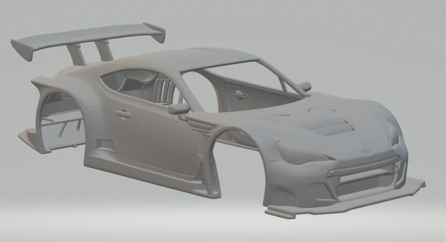 Subaru brz race car 3D Print Model .c4d .max .obj .3ds .fbx .stl .blend 
