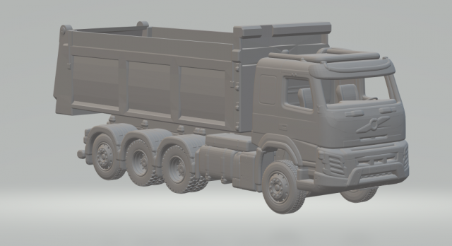 Volvo fmx tridem 3D Print Model .c4d .max .obj .3ds .fbx .stl .blend 