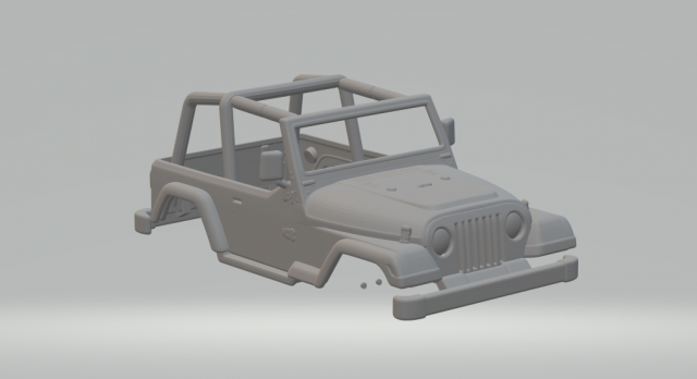 Jeep wrangler mk2 3Dプリントモデル .c4d .max .obj .3ds .fbx .stl .blend