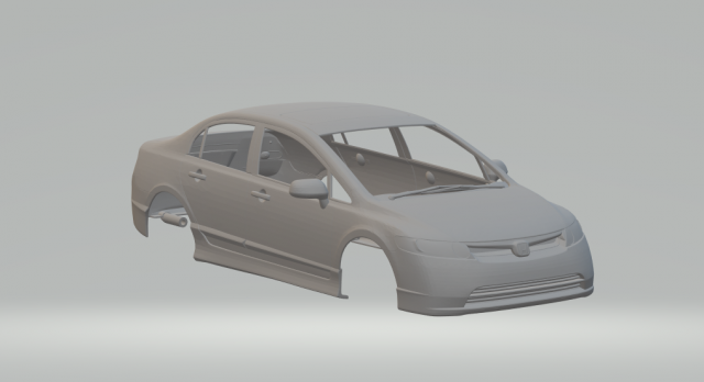 Honda civic 2017 3D printmodel .c4d .max .obj .3ds .fbx .stl .blend