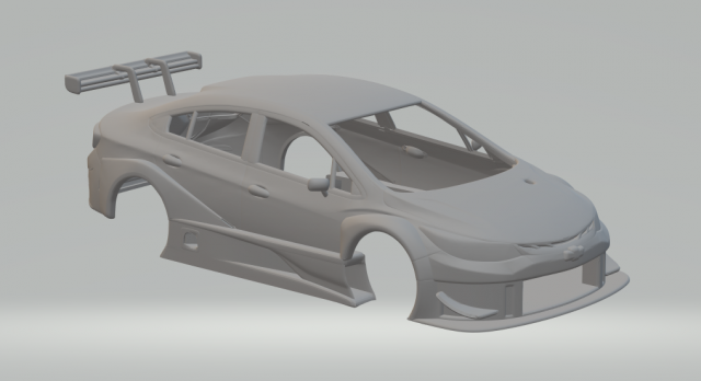Chevrolet cruze race car Modello di stampa 3D .c4d .max .obj .3ds .fbx .stl .blend 