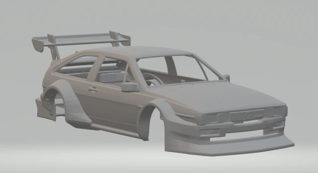 Vw scirocco race car custom 3D Print Model .c4d .max .obj .3ds .fbx .stl .blend 