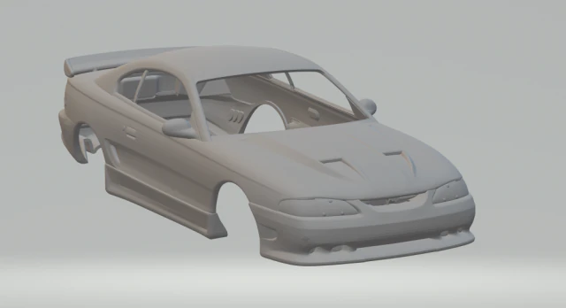 1995 Saleen Mustang 3D Print Model .c4d .max .obj .3ds .fbx .stl .blend 