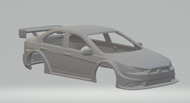 Mitsubishi lancer race car 3D Принт Модель .c4d .max .obj .3ds .fbx .stl .blend 