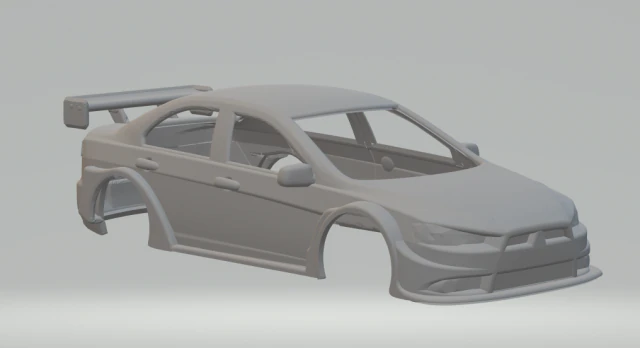 Mitsubishi lancer race car 3D Print Model .c4d .max .obj .3ds .fbx .stl .blend 