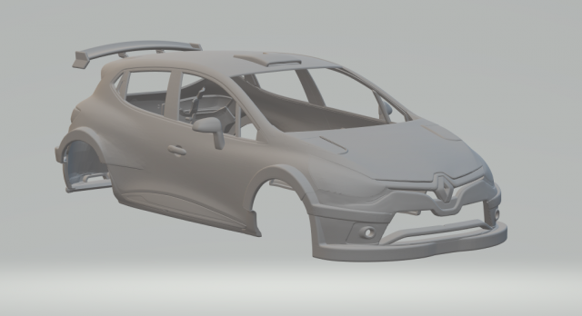 Renault clio race car 3D-printmodel .c4d .max .obj .3ds .fbx .stl .blend 