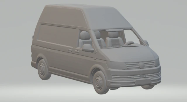 Volkswagen Transporter Van L2H3 T6 2017 3D Print Model .c4d .max .obj .3ds .fbx .stl .blend 