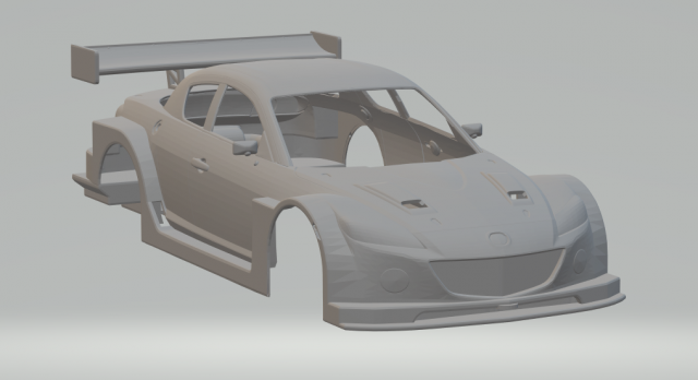 Mazda rx-8 race car 3D-printmodel .c4d .max .obj .3ds .fbx .stl .blend 