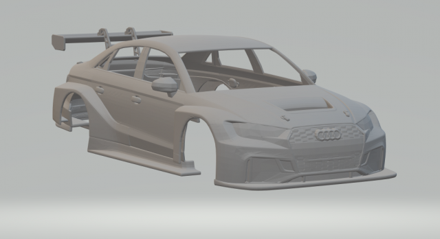 Audi s3 tcr Modello di stampa 3D .c4d .max .obj .3ds .fbx .stl .blend