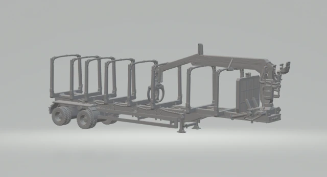Wood transfer trailer v2 3D Print Model .c4d .max .obj .3ds .fbx .stl .blend