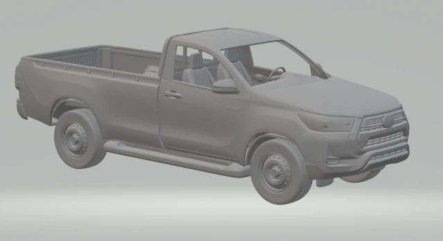 TOYOTA HILUX SINGLE CAB 3D Print Model .c4d .max .obj .3ds .fbx .stl .blend