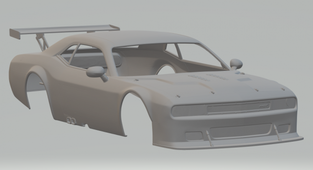 DODGE CHALLENGER SRT TRANS AM 3Dプリントモデル .c4d .max .obj .3ds .fbx .stl .blend 