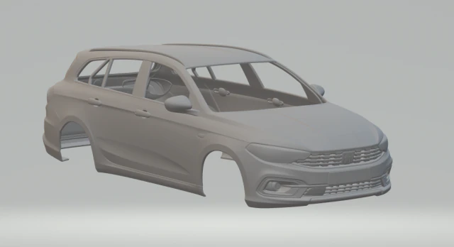 FIAT TIPO BODY 3D Print Model .c4d .max .obj .3ds .fbx .stl .blend 