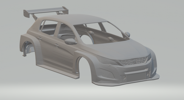 Pegeout 308 tcr 3D Print Model .c4d .max .obj .3ds .fbx .stl .blend 