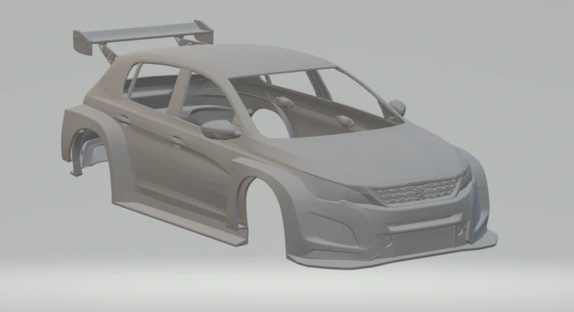 Pegeout 308 tcr 3D Print Model .c4d .max .obj .3ds .fbx .stl .blend 