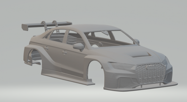 Audi rs3 sedan race car 3D प्रिंट मॉडल .c4d .max .obj .3ds .fbx .stl .blend 