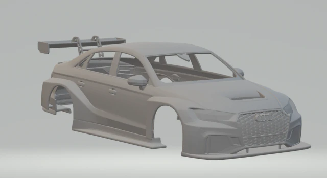 Audi rs3 sedan race car 3D Print Model .c4d .max .obj .3ds .fbx .stl .blend 