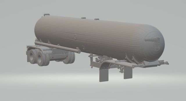 TRAILER TANK 2 AXLES 3D Print Model .c4d .max .obj .3ds .fbx .stl .blend 