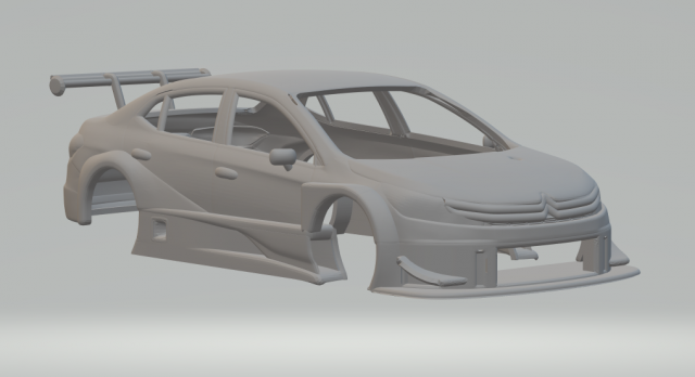 Citroen race car 3D Print Model .c4d .max .obj .3ds .fbx .stl .blend 